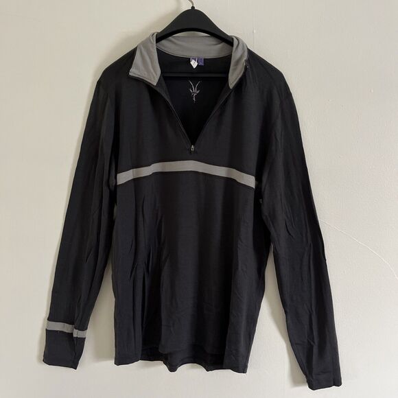 Ibex USA Made Men’s Woolies 250 100% Merino Wool 1/4 Zip Jacket, Gray- Large - Picture 1 of 8